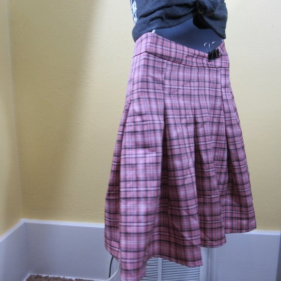 Shein women's Pink plaid skirt LG great shape - Picture 2 of 6